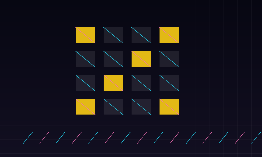 Lantern Grid pattern memory board with highlighted cells.